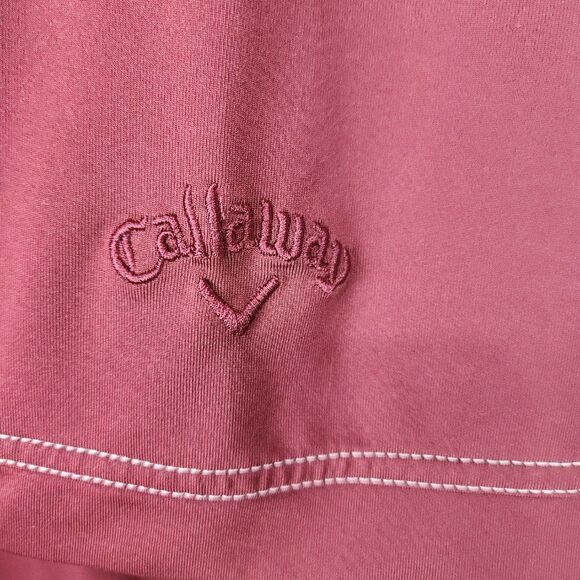 Callaway Mens Golf Shirt Extra Large Polo Short Sleeve Maroon Mountain Star - Picture 4 of 10